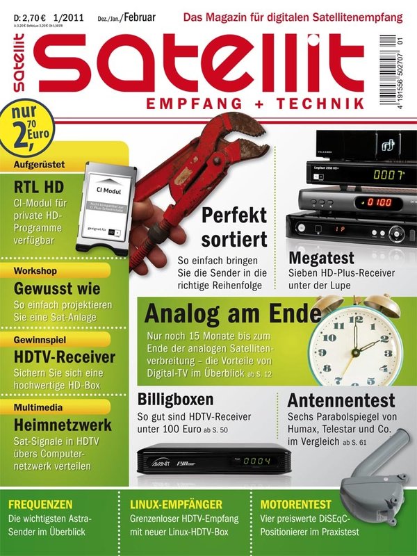 SATELLIT EMPFANG + TECHNIK Ausgabe 1/2011